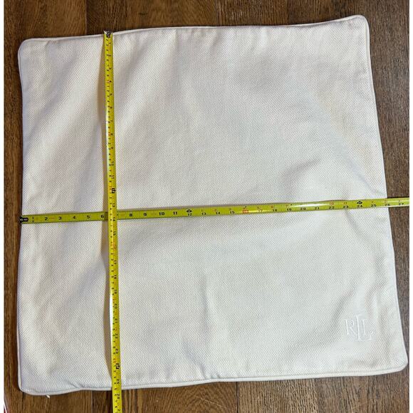 Lauren Ralph Lauren Home Monogram Ivory Cotton Pillow Cover 26” x 26” NWOT - Picture 1 of 5